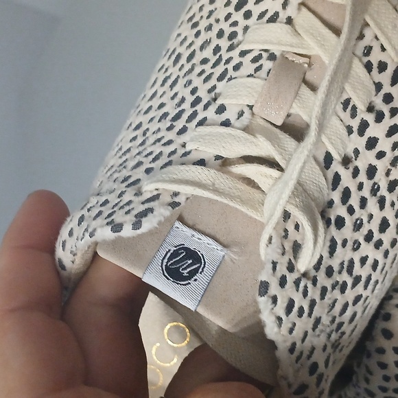 Coconuts By Matisse Cream and Black Polka Dot Sneakers, Gentle Used, Sz 9 - Picture 5 of 6